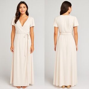 Show Me Your Mumu Noelle Wrap Dress Large Maxi Flutter Sleeve NWT‎